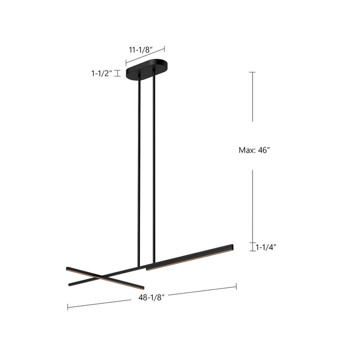 Kuzco Lighting - LP28748-BK-UNV - LED Linear Pendant - Shift - Black