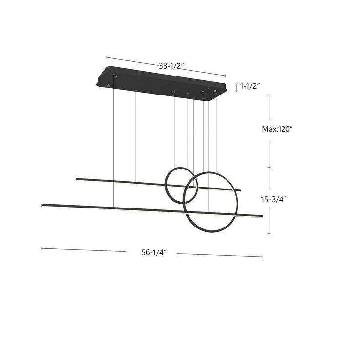 Kuzco Lighting - MP14956-BK-UNV-010 - LED Pendant - Chute Calypso - Black