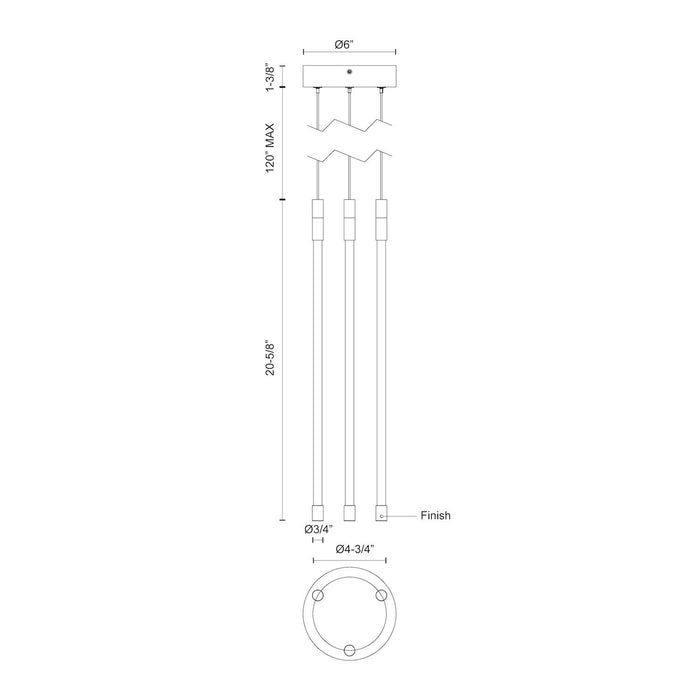 Kuzco Lighting - MP75221-BK-UNV - LED Pendant - Motif - Black
