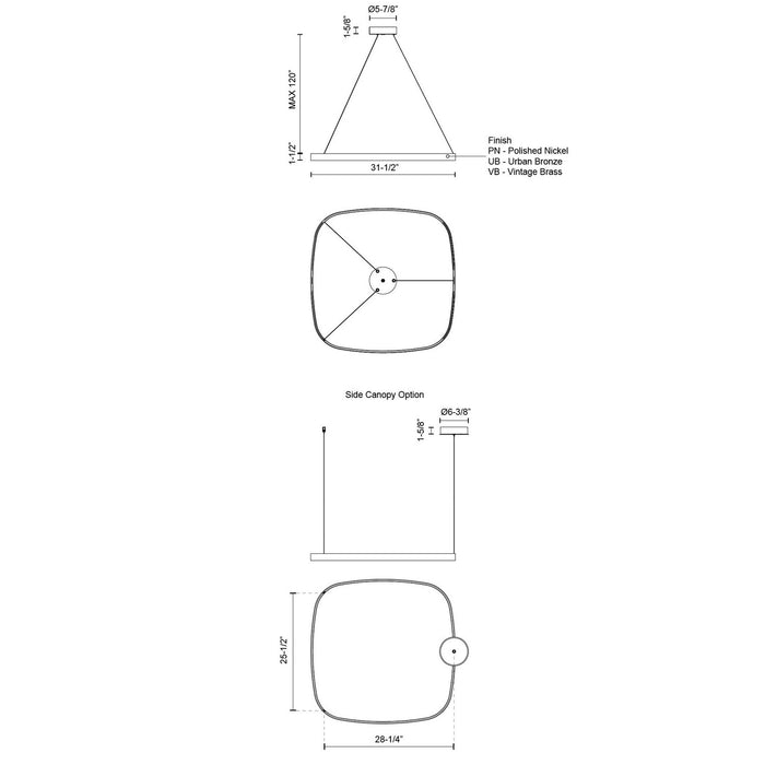 Kuzco Lighting - PD78031-UB-UNV - LED Pendant - Yukon - Urban Bronze