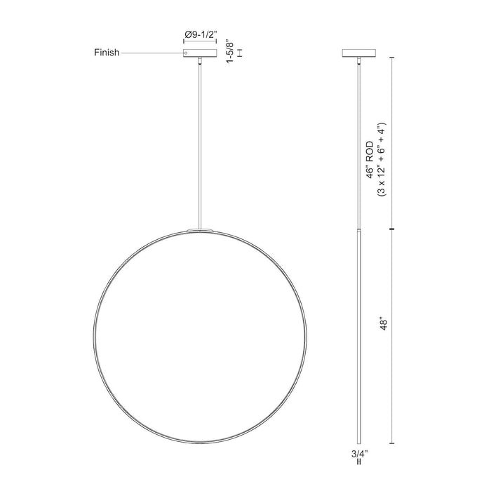 Kuzco Lighting - PD82548-BK-UNV-010 - LED Pendant - Cirque - Black