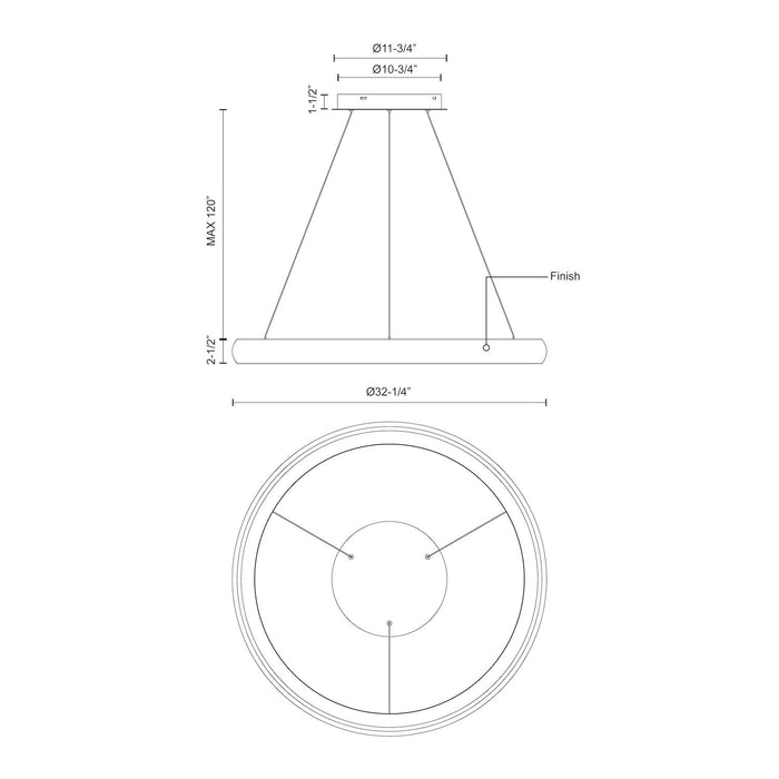 Kuzco Lighting - PD82732-WH-UNV-010 - LED Pendant - Cortana - White