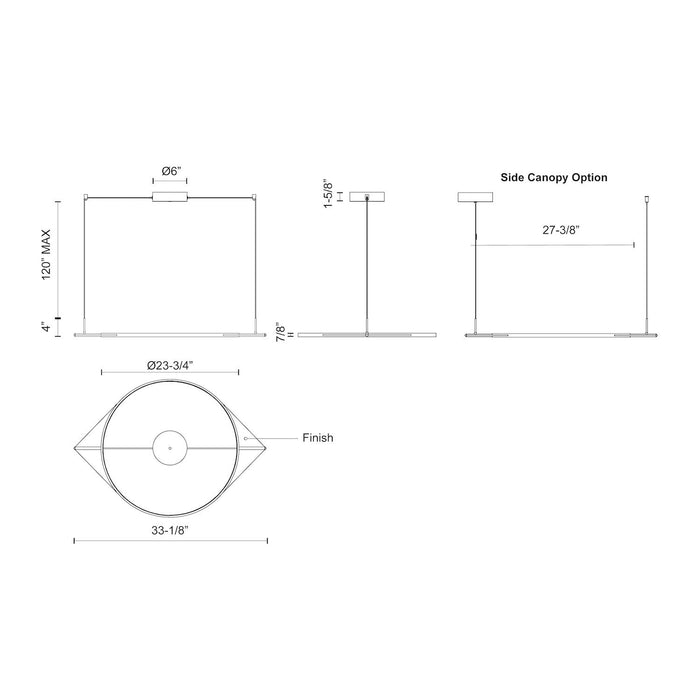 Kuzco Lighting - PD84436-BK-UNV - LED Pendant - Serif - Black