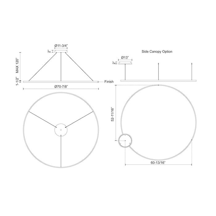 Kuzco Lighting - PD87772-BG-UNV-010 - LED Pendant - Cerchio - Brushed Gold