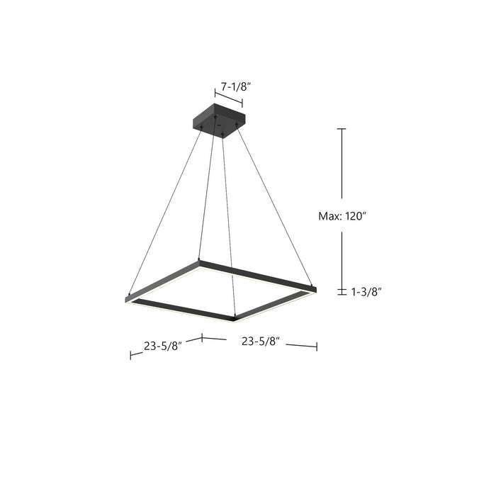 Kuzco Lighting - PD88124-BK-UNV-010 - LED Pendant - Piazza - Black