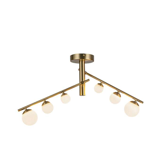 Kuzco Lighting - SF55525-BG/OP-UNV - LED Semi-Flush Mount - Cypress - Brushed Gold/Opal Glass