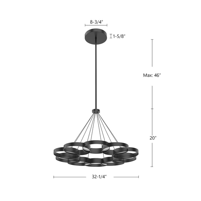 Kuzco Lighting - CH90833-BK-UNV-010 - LED Chandelier - Maestro - Black