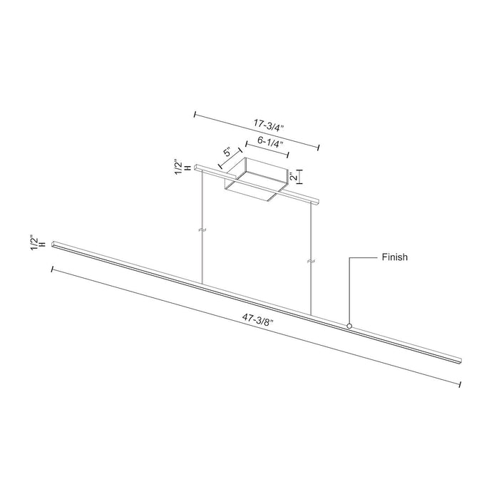 Kuzco Lighting - LP18248-BG-UNV - LED Linear Pendant - Vega Minor - Brushed Gold