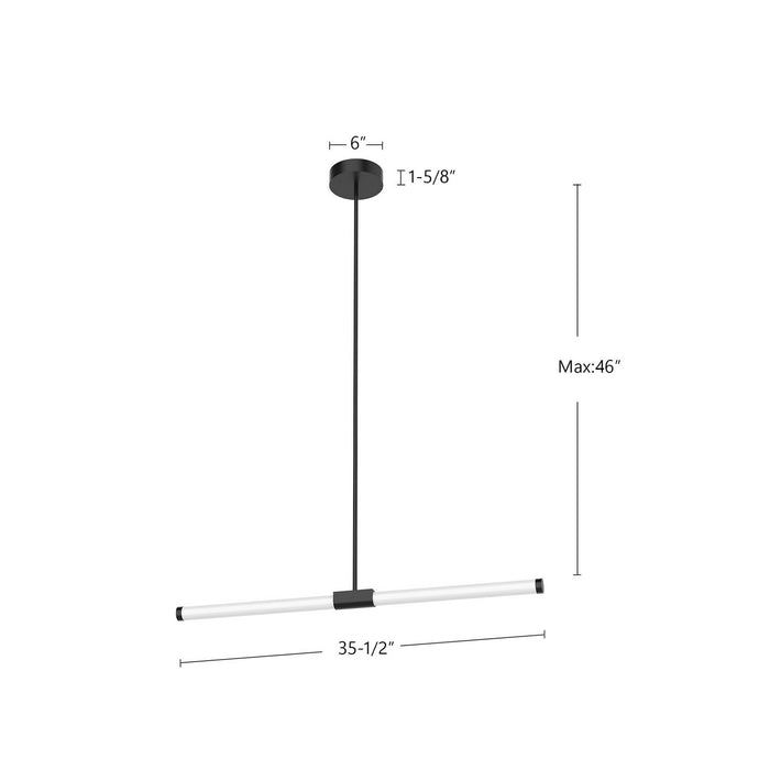 Kuzco Lighting - LP18537-BN-UNV - LED Linear Pendant - Akari - Brushed Nickel