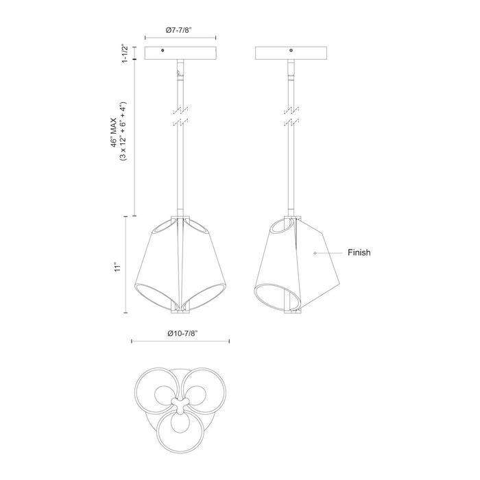 Kuzco Lighting - PD62511-BK/LG-UNV - LED Pendant - Mulberry - Black/Light Guide