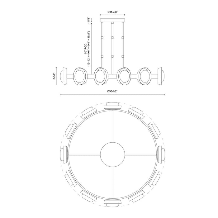 Alora - CH320050UBAR-UNV - LED Chandelier - Alonso - Urban Bronze/Alabaster