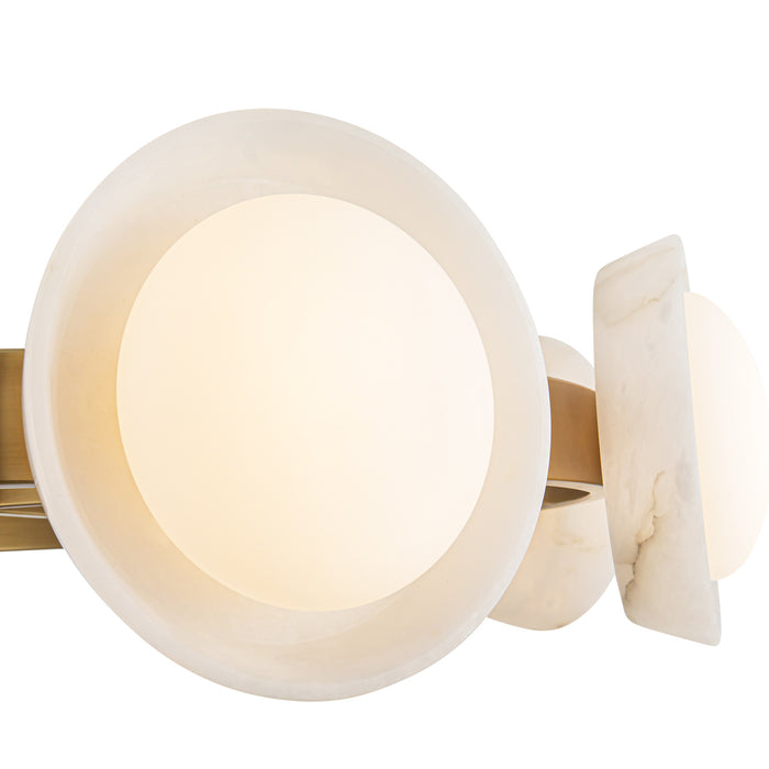 Alora - CH320837VBAR-UNV - LED Chandelier - Alonso - Vintage Brass/Alabaster