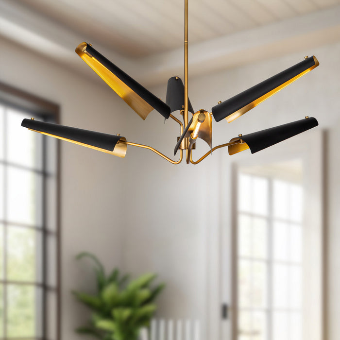 Alora - CH347646MBVB-UNV - LED Chandelier - Osorio - Matte Black/Vintage Brass