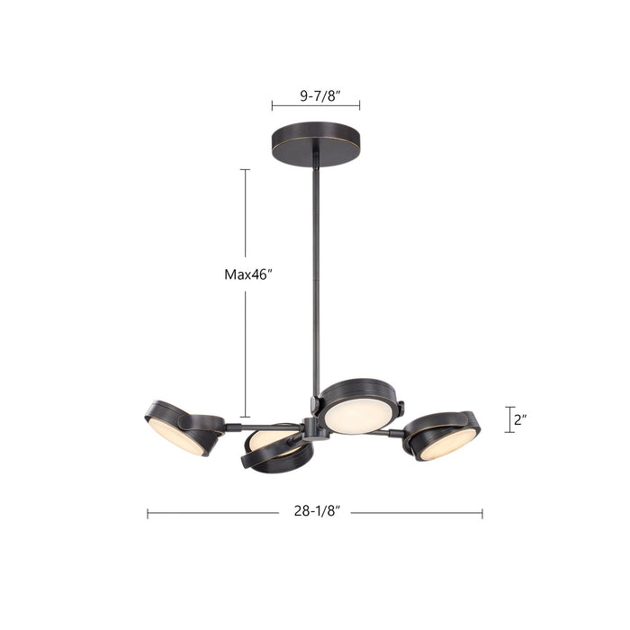 Alora - PD325428UBAR-UNV-010 - LED Pendant - Blanco - Urban Bronze/Alabaster