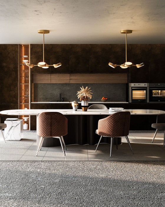 Alora - PD325428VBAR-UNV-010 - LED Pendant - Blanco - Vintage Brass/Alabaster