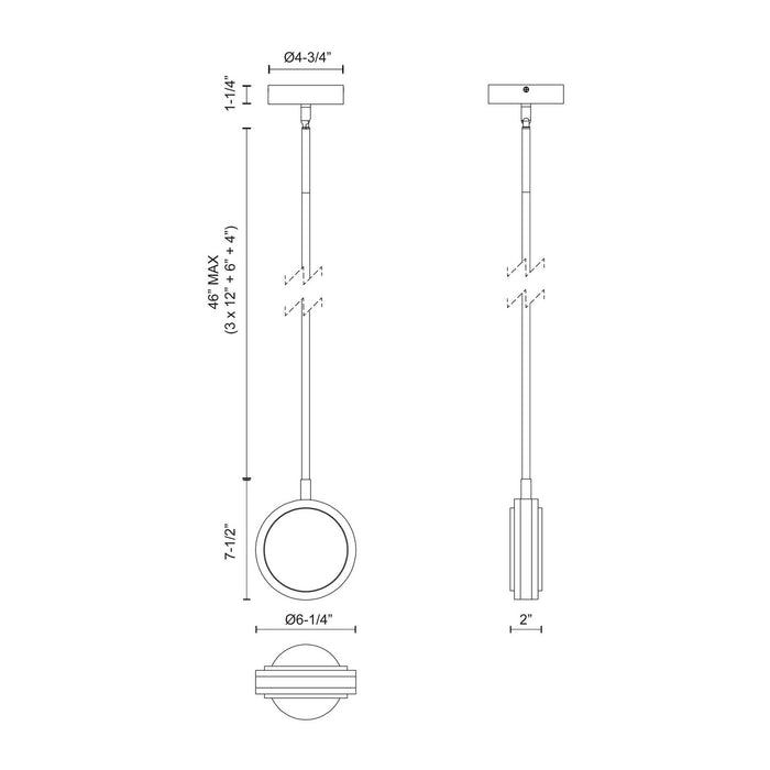 Alora - PD325106VBAR-UNV - LED Pendant - Blanco - Vintage Brass/Alabaster