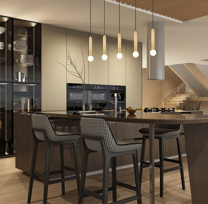 Z-Lite - 1956P-5L-MGLD - Five Light Linear Chandelier - Stari - Modern Gold