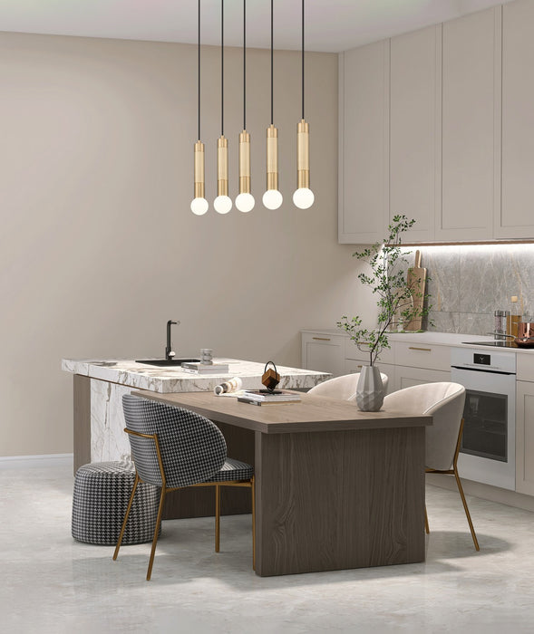 Z-Lite - 1956P-5L-MGLD - Five Light Linear Chandelier - Stari - Modern Gold