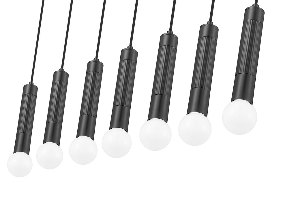 Z-Lite - 1956P-7L-MB - Seven Light Linear Chandelier - Stari - Matte Black
