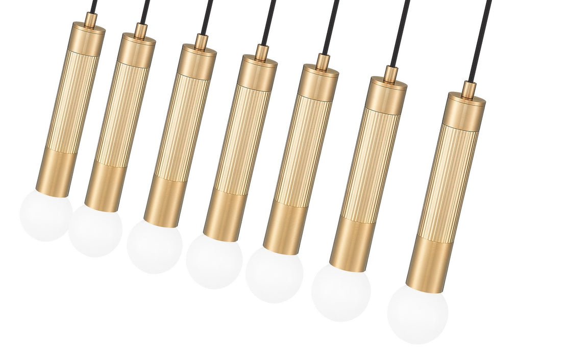 Z-Lite - 1956P-7L-MGLD - Seven Light Linear Chandelier - Stari - Modern Gold