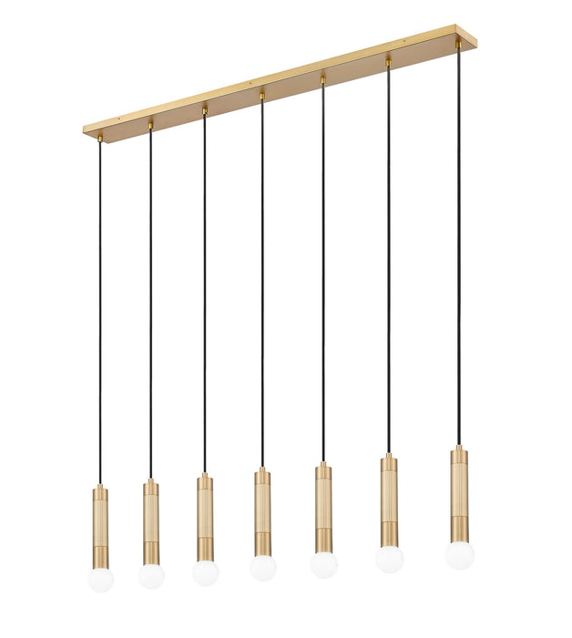 Z-Lite - 1956P-7L-MGLD - Seven Light Linear Chandelier - Stari - Modern Gold