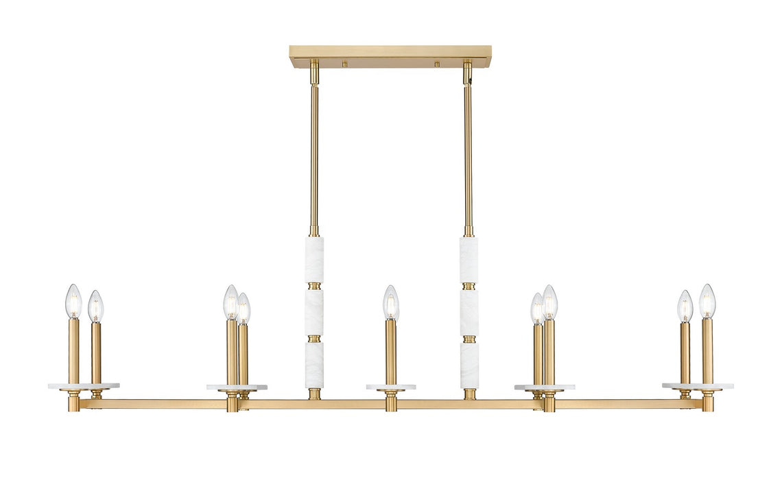 Z-Lite - 3045-10L-MGLD - Ten Light Linear Chandelier - Kaden - Modern Gold