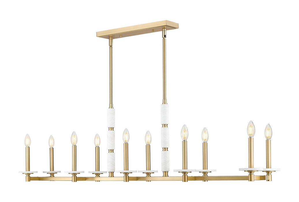 Z-Lite - 3045-10L-MGLD - Ten Light Linear Chandelier - Kaden - Modern Gold