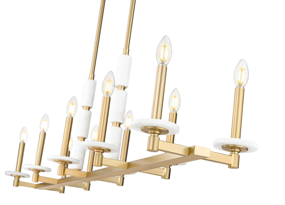 Z-Lite - 3045-10L-MGLD - Ten Light Linear Chandelier - Kaden - Modern Gold