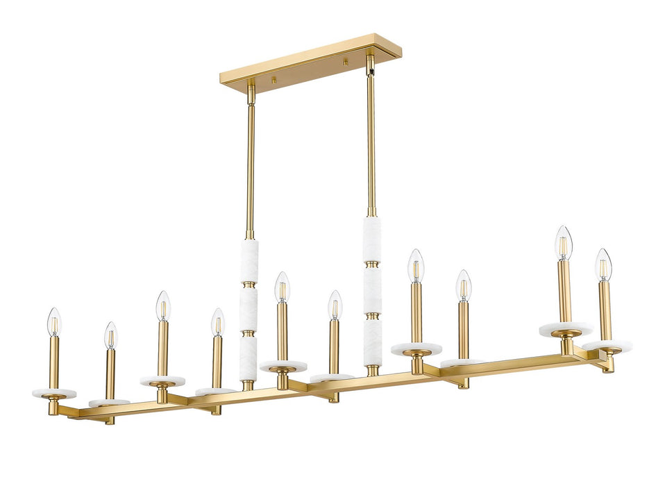 Z-Lite - 3045-10L-MGLD - Ten Light Linear Chandelier - Kaden - Modern Gold