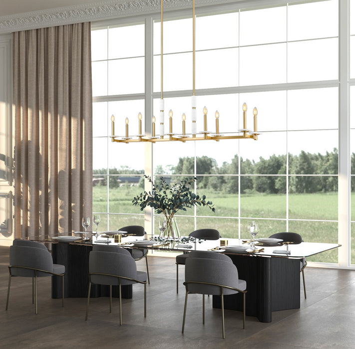 Z-Lite - 3045-10L-MGLD - Ten Light Linear Chandelier - Kaden - Modern Gold