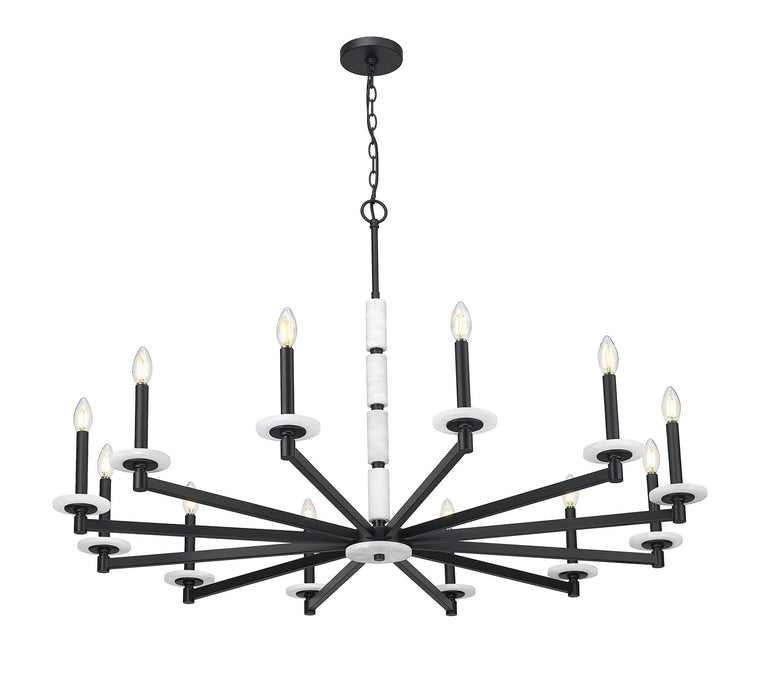 Z-Lite - 3045-12MB - 12 Light Chandelier - Kaden - Matte Black