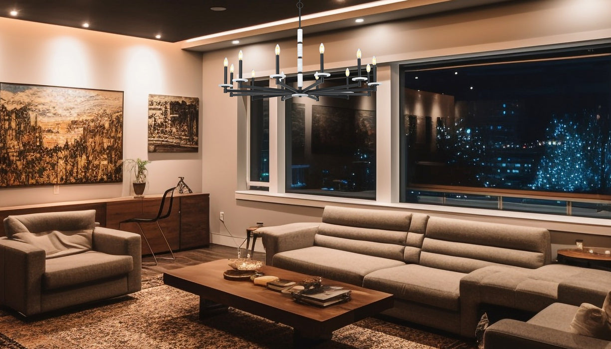 Z-Lite - 3045-12MB - 12 Light Chandelier - Kaden - Matte Black