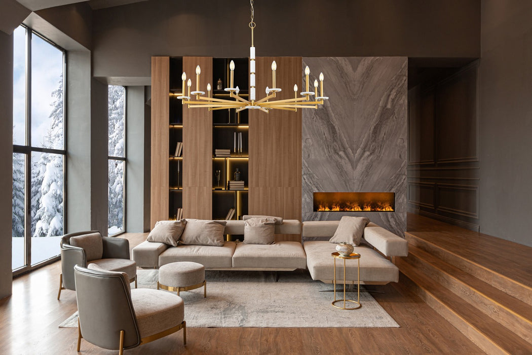 Z-Lite - 3045-12MGLD - 12 Light Chandelier - Kaden - Modern Gold