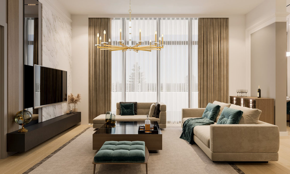 Z-Lite - 3045-12MGLD - 12 Light Chandelier - Kaden - Modern Gold