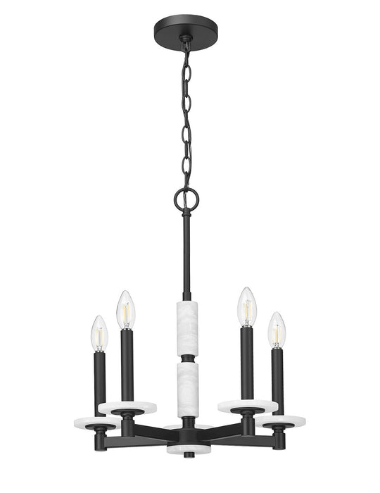 Z-Lite - 3045-5MB - Five Light Chandelier - Kaden - Matte Black