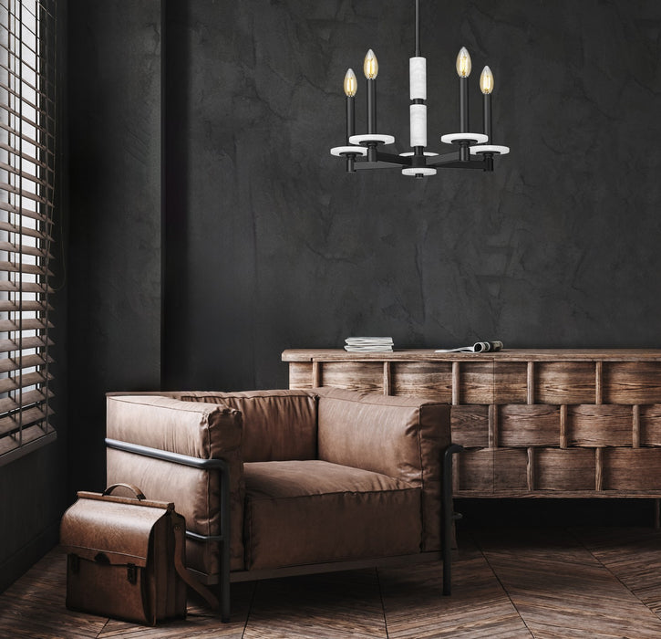 Z-Lite - 3045-5MB - Five Light Chandelier - Kaden - Matte Black