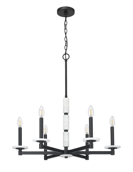 Z-Lite - 3045-6MB - Six Light Chandelier - Kaden - Matte Black