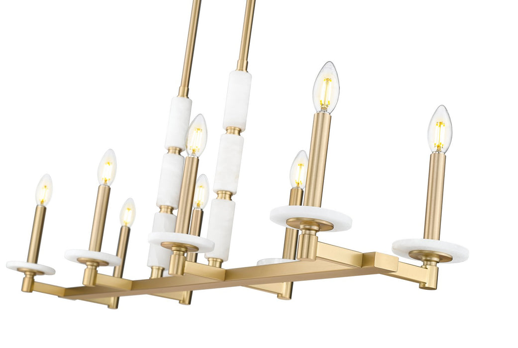 Z-Lite - 3045-8L-MGLD - Eight Light Linear Chandelier - Kaden - Modern Gold