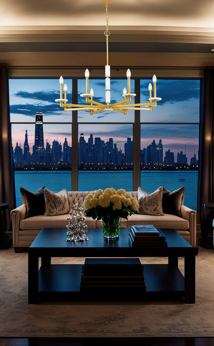 Z-Lite - 3045-8MGLD - Eight Light Chandelier - Kaden - Modern Gold