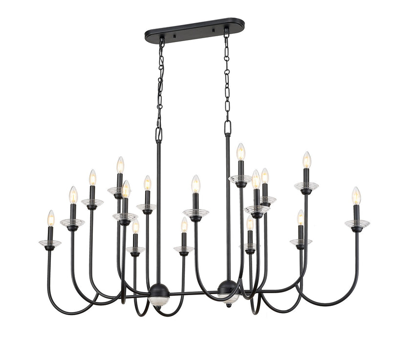 Z-Lite - 352-56L-MB - 16 Light Linear Chandelier - Allistair - Matte Black