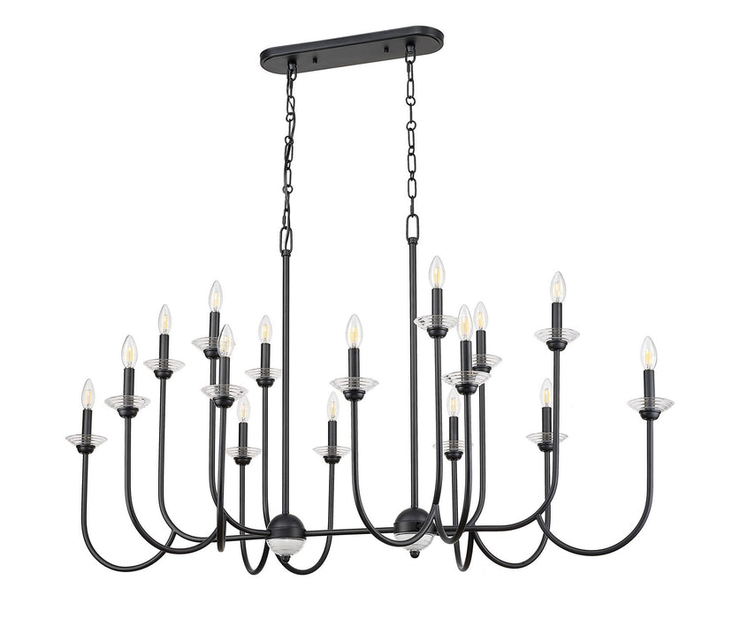 Z-Lite - 352-56L-MB - 16 Light Linear Chandelier - Allistair - Matte Black
