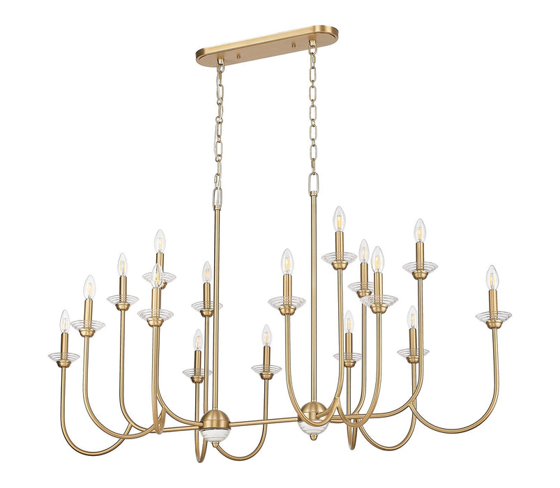 Z-Lite - 352-56L-MGLD - 16 Light Linear Chandelier - Allistair - Modern Gold