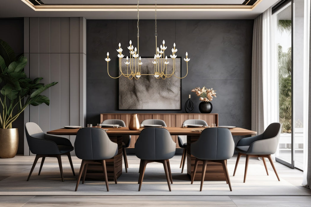 Z-Lite - 352-56L-MGLD - 16 Light Linear Chandelier - Allistair - Modern Gold