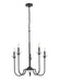 Z-Lite - 352-5MB - Five Light Chandelier - Allistair - Matte Black