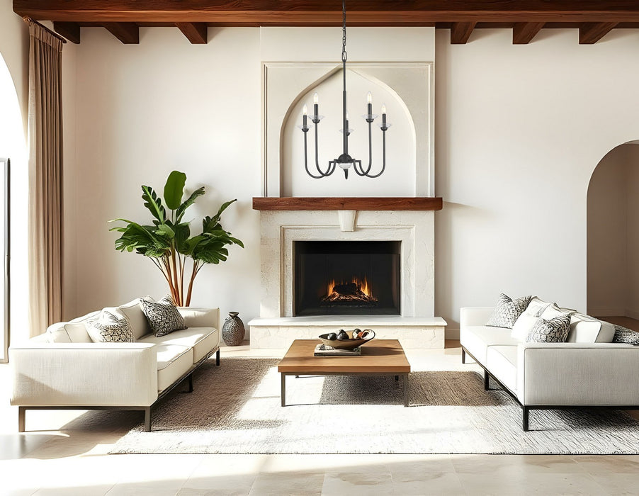 Z-Lite - 352-5MB - Five Light Chandelier - Allistair - Matte Black