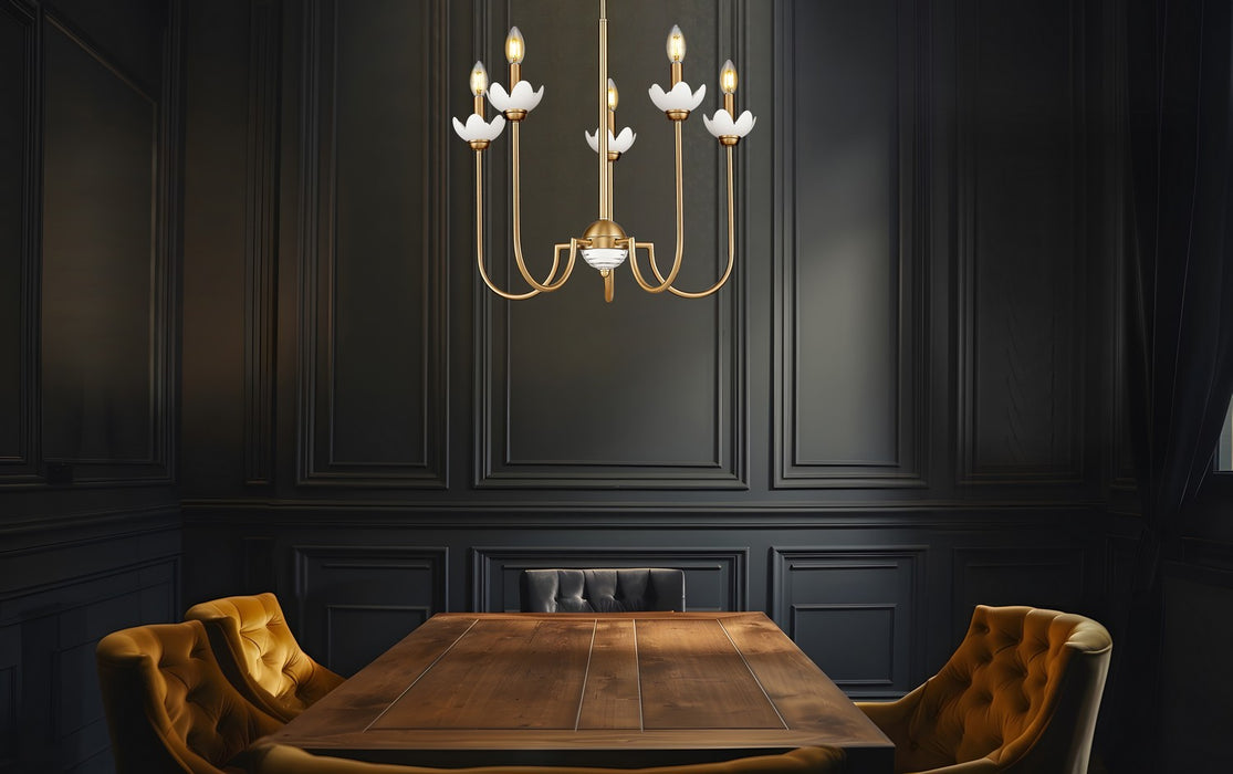 Z-Lite - 352-5MGLD - Five Light Chandelier - Allistair - Modern Gold