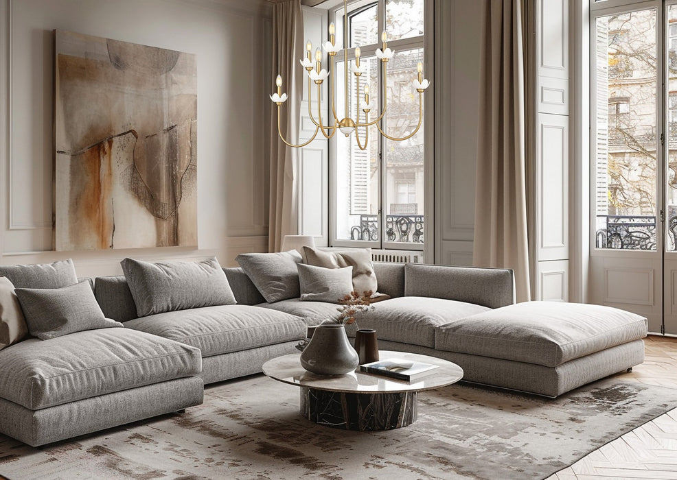 Z-Lite - 352-8MGLD - Eight Light Chandelier - Allistair - Modern Gold