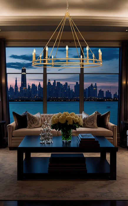 Z-Lite - 4005-12SBR - 12 Light Chandelier - Dennison - Signature Brass