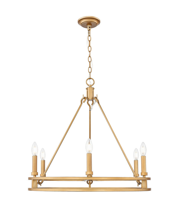 Z-Lite - 4005-6SBR - Six Light Chandelier - Dennison - Signature Brass