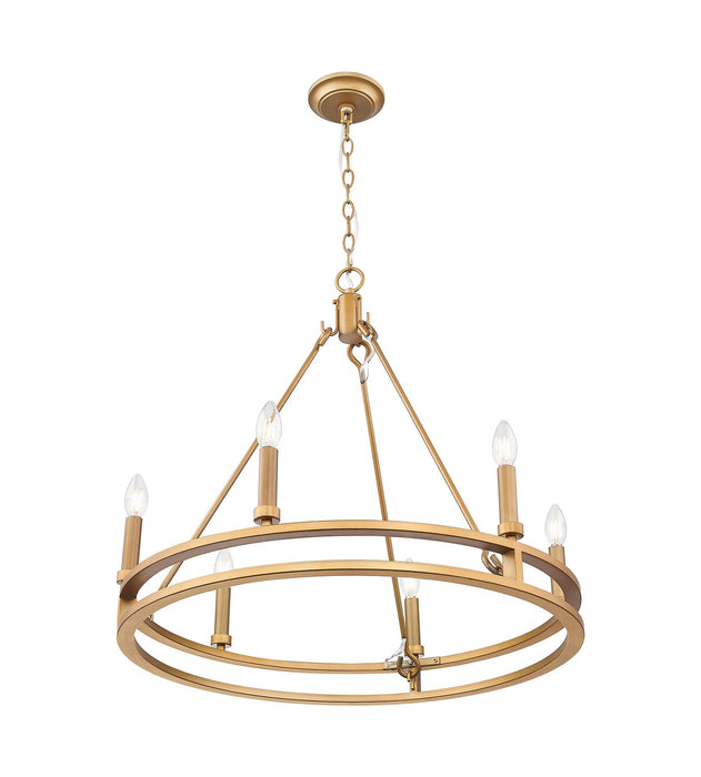 Z-Lite - 4005-6SBR - Six Light Chandelier - Dennison - Signature Brass